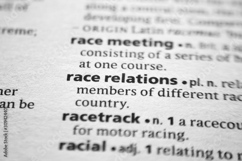 Word or phrase Race relations in a dictionary.