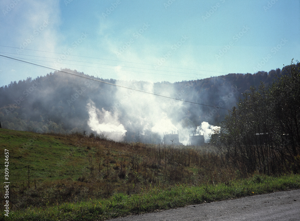 Burning charcoal, Bieszczady Mountains, Carpathians Mountains, Poland