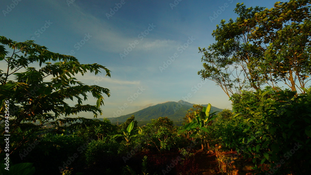 Bright and beautiful mountainous  view in Ungaran.