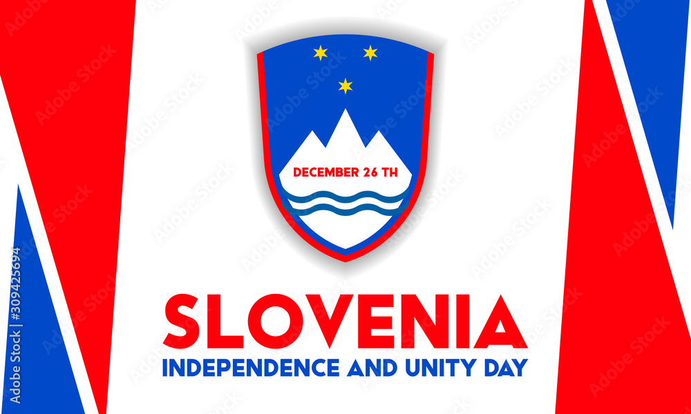 Republic of Slovenia Independence and Union Day 26. December 26. Patriotic elements. Poster, card, banner and background design. Republic of Slovenia Independence and Union Day 26. December 26. Patriotic elements. Poster, card, banner and background design.