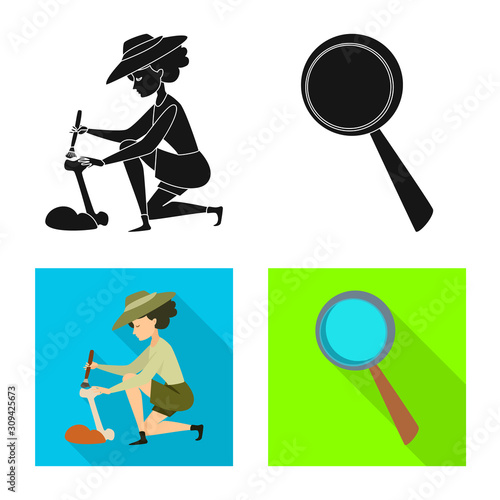 Isolated object of story and items sign. Set of story and attributes vector icon for stock.