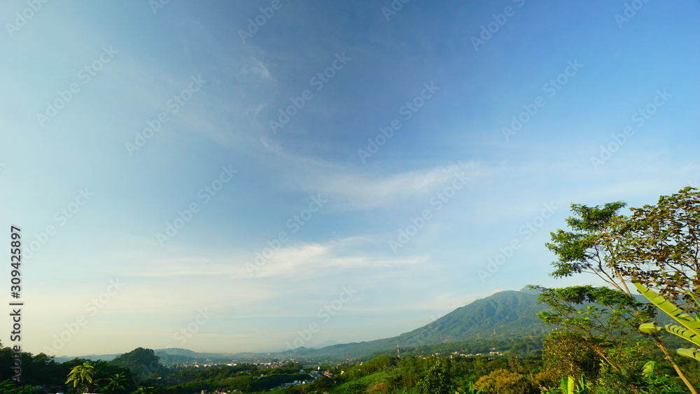 Bright and beautiful mountainous  view in Ungaran.