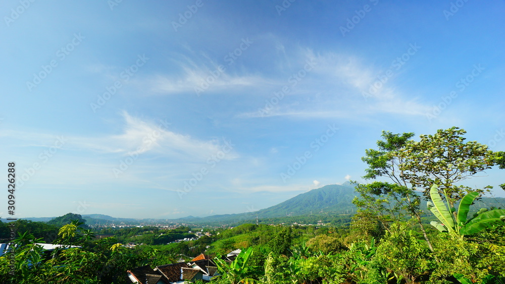 Bright and beautiful mountainous  view in Ungaran.