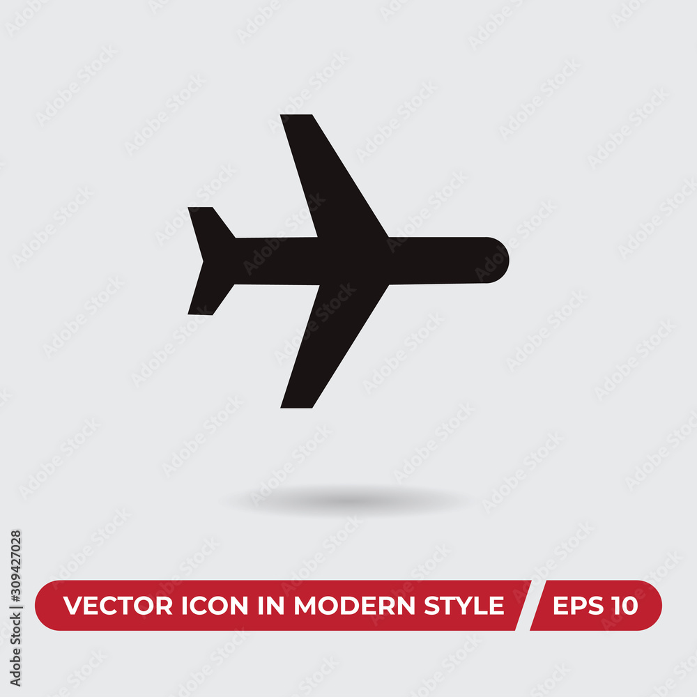 Airplane vector icon, simple sign for web site and mobile app.