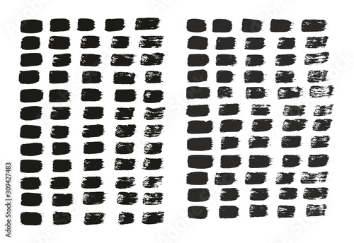 Flat Paint Brush Thin Straight Lines High Detail Abstract Vector Background Set 