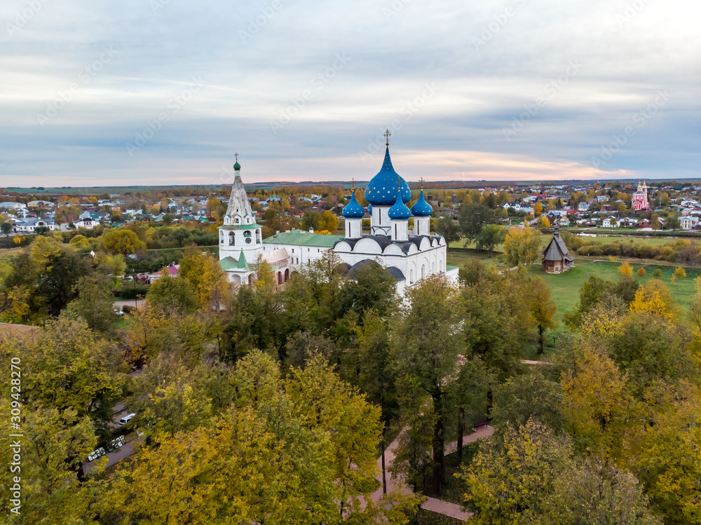 Top view of the Suzdal Kremlin. Suzdal. Vladimir region. Gold ring of Russia