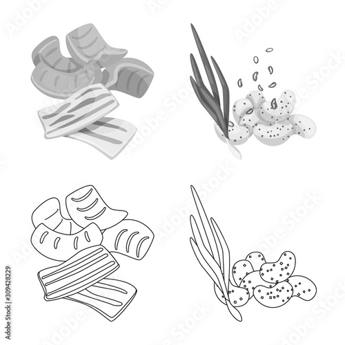 Isolated object of taste and seasonin symbol. Set of taste and organic vector icon for stock. photo