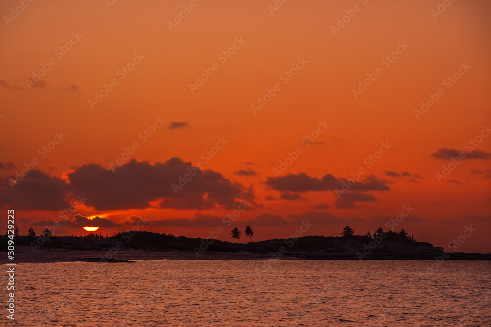 Sunset Over The Location of the Fyre Fest, Exuma Bahamas Sunset Over The Location of the Fyre Fest, Exuma Bahamas