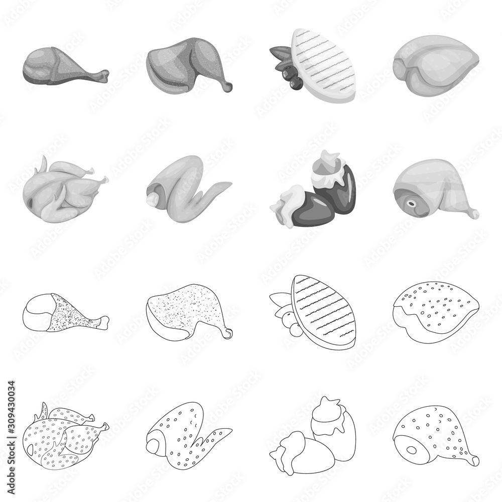 Vector design of product and poultry sign. Set of product and agriculture vector icon for stock. Vector design of product and poultry sign. Set of product and agriculture vector icon for stock.