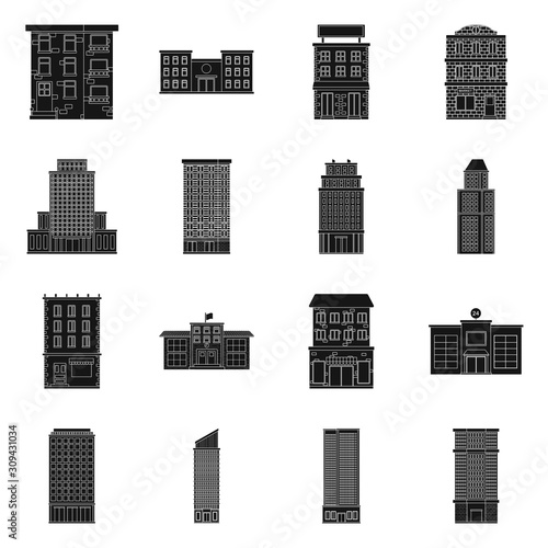 Vector design of modern and estate logo. Collection of modern and building vector icon for stock.