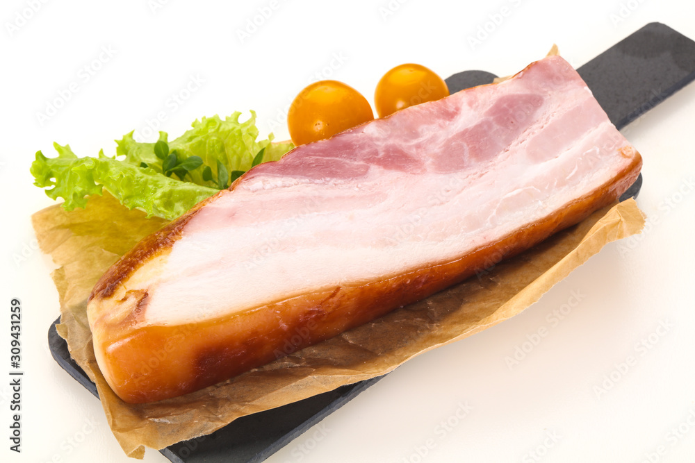 Smoked pork breast with salad leaves Smoked pork breast with salad leaves