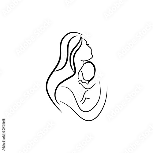 Mom And Baby , Baby Care Logo Design Concept Template , Mother Care Logo