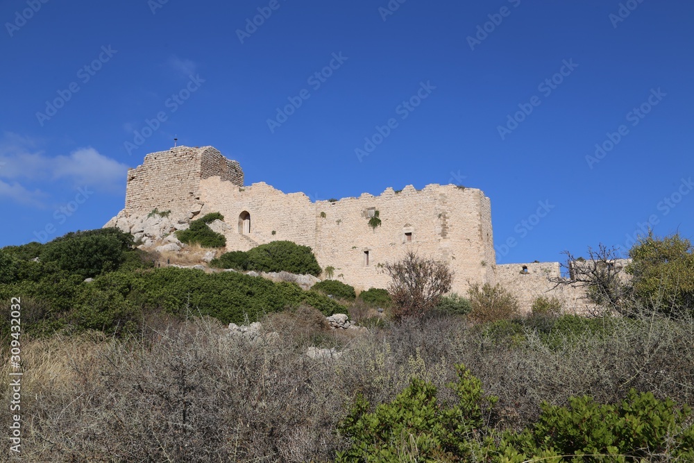 eine Burg auf der Insel Rhodos