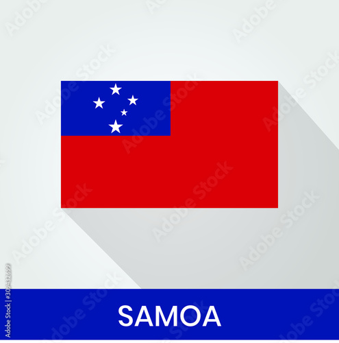 Flag of The Samoa With Shadow Free Download Flag of The Samoa With Shadow - GFXLoad