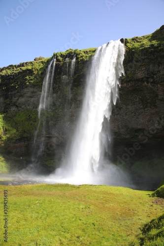 View of Seljalandsfoss waterfall  Iceland