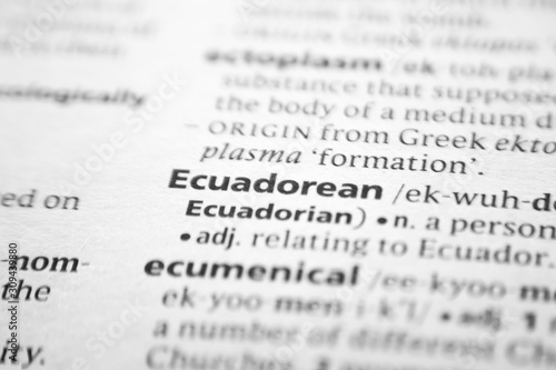Word or phrase Ecuadorean in a dictionary.