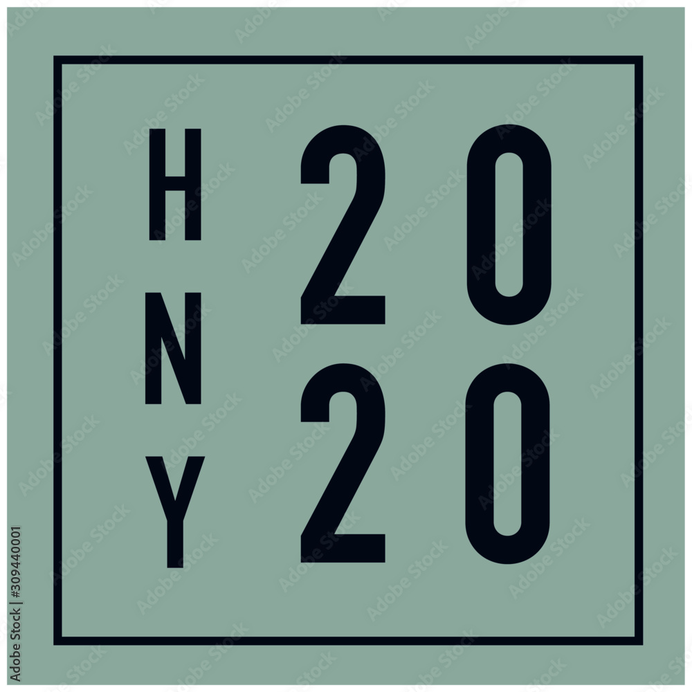 Happy new year 2020 text on blue tiffany background color. Happy new year 2020 text on blue tiffany background color.
