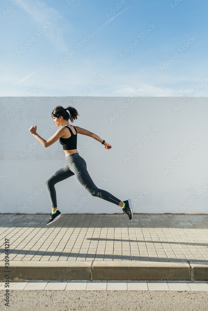 Young girl running