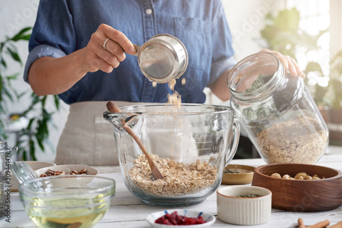 Granola recipe making healthy breakfast