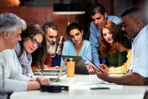 Business group at a workshop in the office