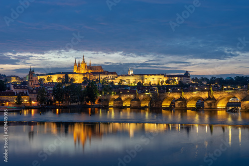View on Prague castle with reflections © Viacheslav
