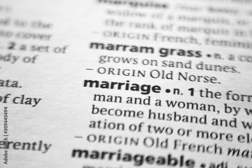 Word or phrase Marriage in a dictionary. Word or phrase Marriage in a dictionary.