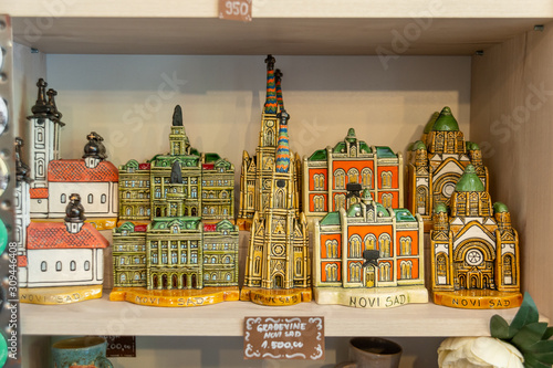 Фотография Novi Sad, Serbia August 12, 2019: The most famous souvenir shop in Novi Sad