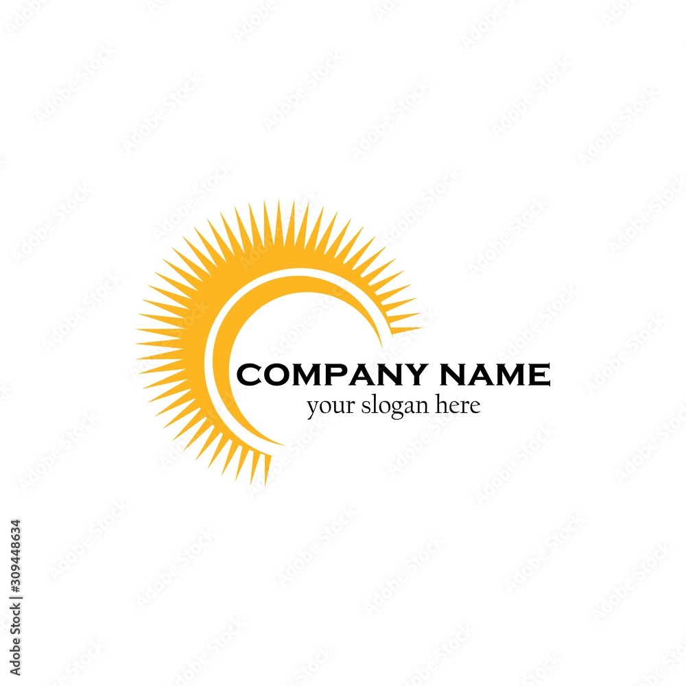 Fototapeta premium sun logo and icon vector illustration design template