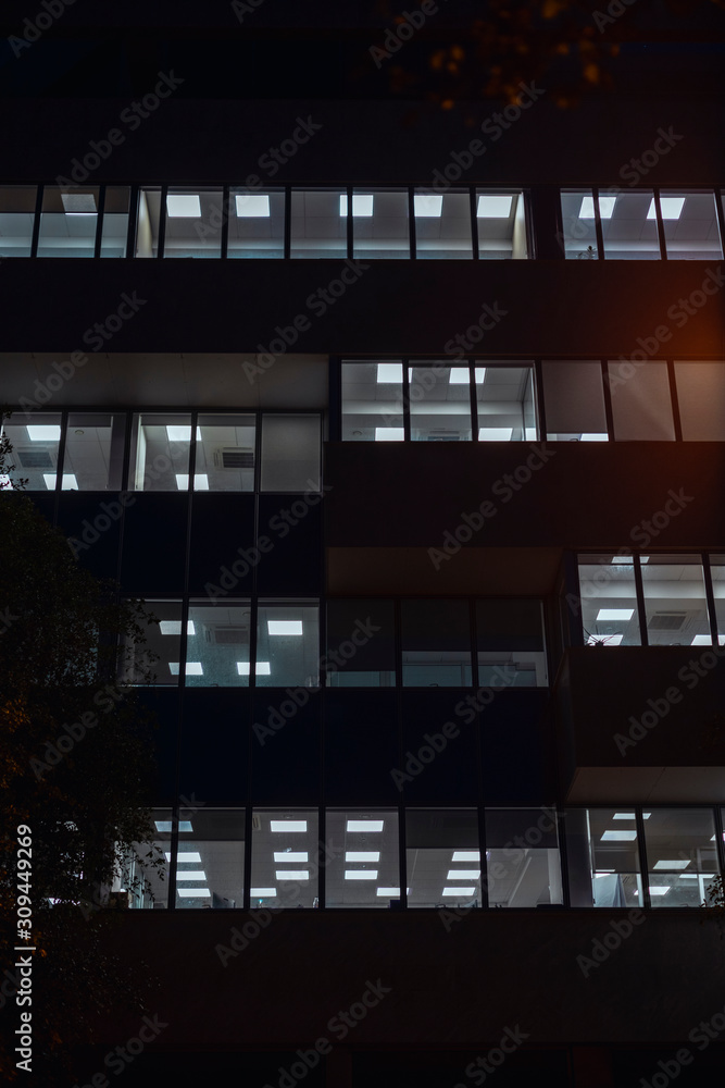 Business building in the evening Business building in the evening