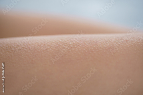 Goosebumps and skin reaction to pleasure, enjoyment, arousal and excitement photo