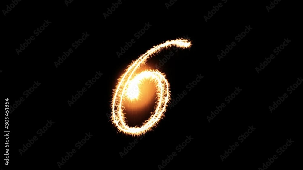 Holiday sparkler countdown from 10 with fireworks, against black Holiday sparkler countdown from 10 with fireworks, against black