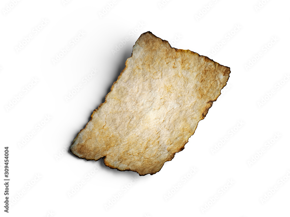 Aged brown paper with burned edges. 3d illustration Aged brown paper with burned edges. 3d illustration