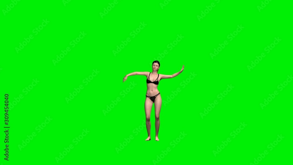 Slim woman getting weight while doing a belly dance, seamless loop, Green Screen Slim woman getting weight while doing a belly dance, seamless loop, Green Screen