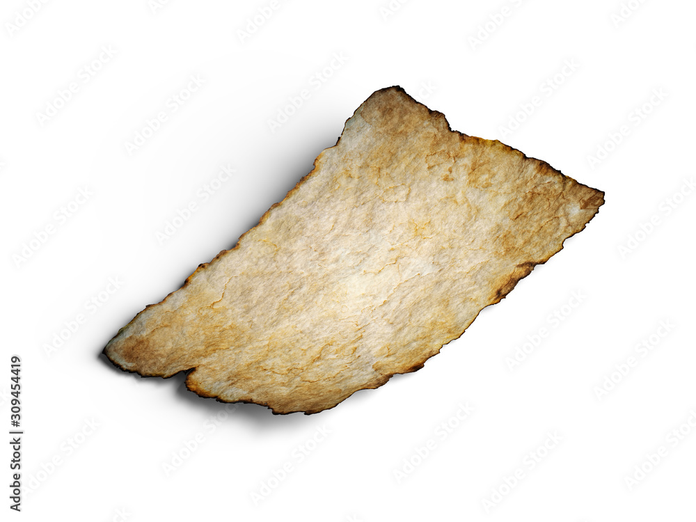 Aged brown paper with burned edges. 3d illustration Aged brown paper with burned edges. 3d illustration