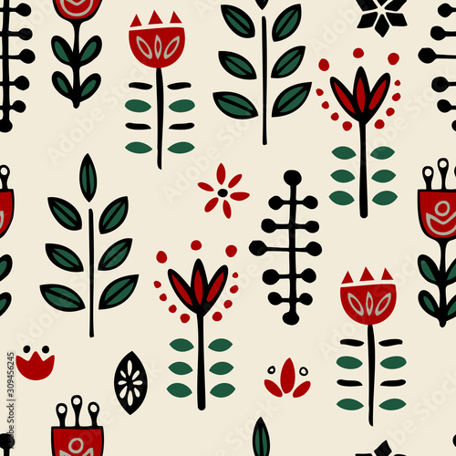 Beautiful folk art flowers