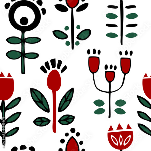 Beautiful folk art flowers