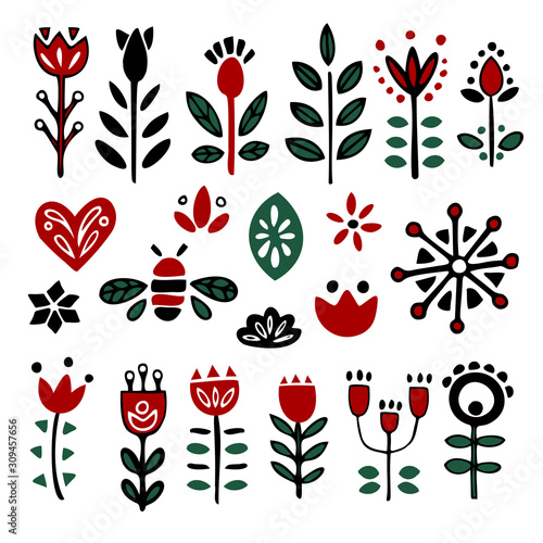 Finnish inspired long folk flowers