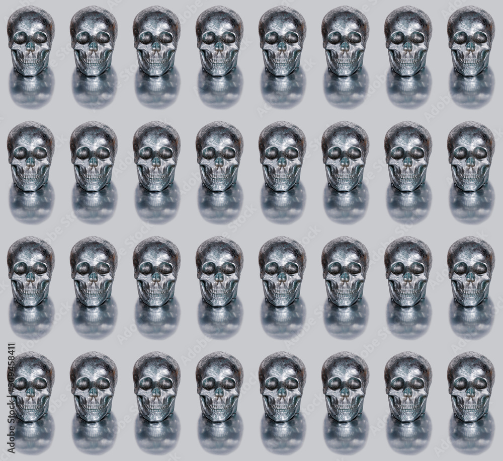 Skull Pattern on Silver Skull Pattern on Silver