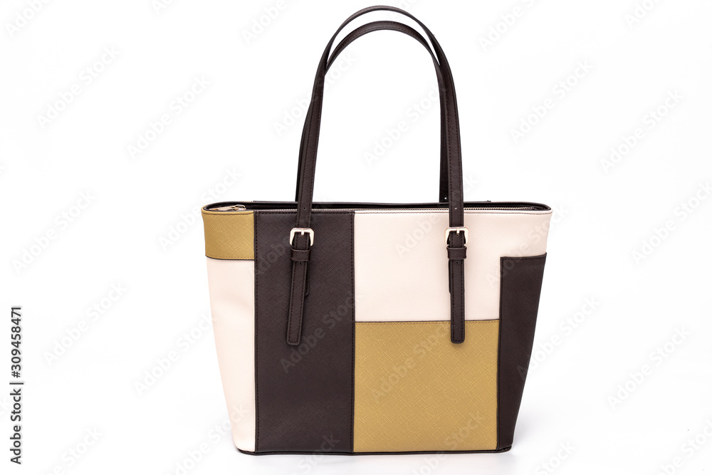 Luxury fashion women leather brown handbag isolated on a white background. Luxury fashion women leather brown handbag isolated on a white background.