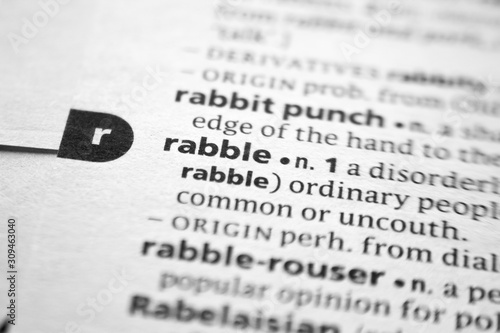Photos Word or phrase Rabble in a dictionary.