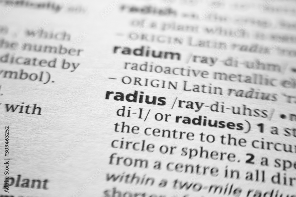 Word or phrase Radius in a dictionary. Word or phrase Radius in a dictionary.