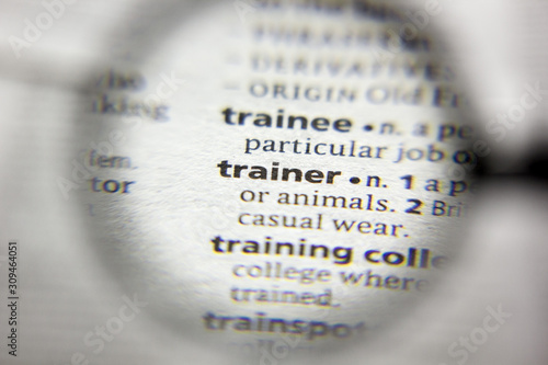 The word or phrase Trainer in a dictionary.