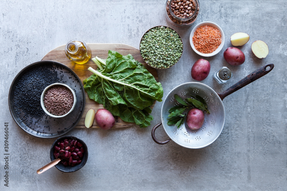 © Nadine Greeff/Stocksy - Pulses, dried beans, legumes, lentils and vegetables