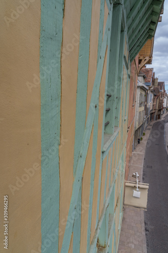 Troyes, France - 09 08 2019: Colorful facades