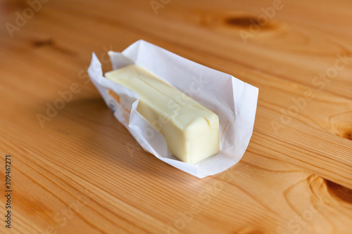 Butter in the wood table 