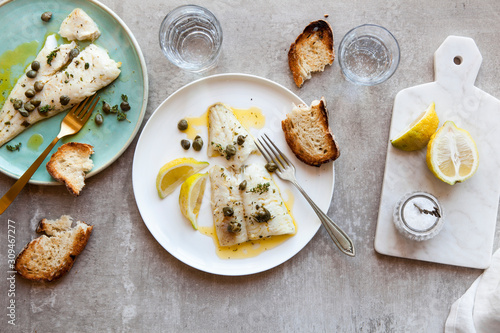 White Fish with caper berry sauce
