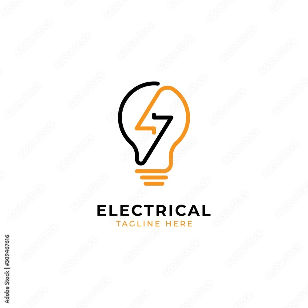 Electrical with bulb logo design template.Modern lamp icon vector Electrical with bulb logo design template.Modern lamp icon vector