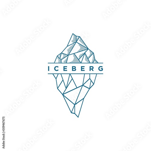 Iceberg logo design illustration vector template