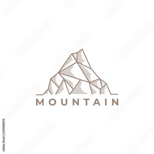 Mountain logo design template.creative stones icon vector