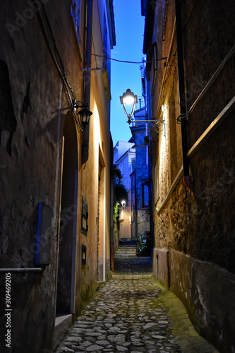 Caiazzo  Italy  11 12 2019. A narrow street among the old houses of a medieval village